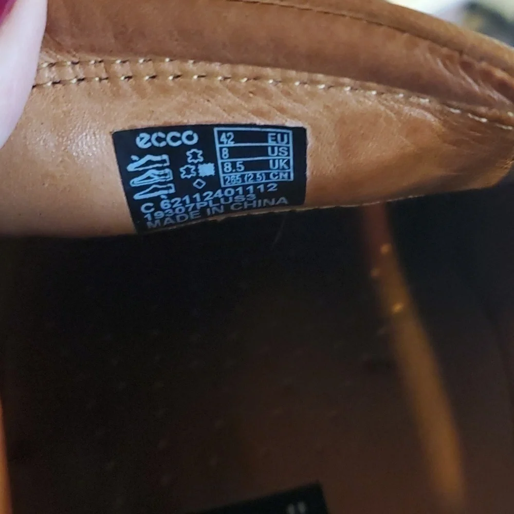 Ecco- Mens Distressed Leather Dress Shoes Slip on Neutral Comfy! Like New! Sz.10